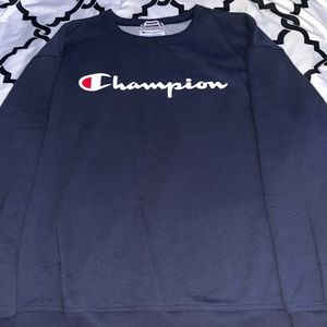 Champion Navy Blue Long Sleeve Crewneck